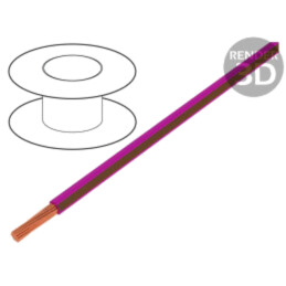 Cablu; H05V-K,LgY; litat; Cu; 0,35mm2; PVC; roz-maro; 300V,500V
