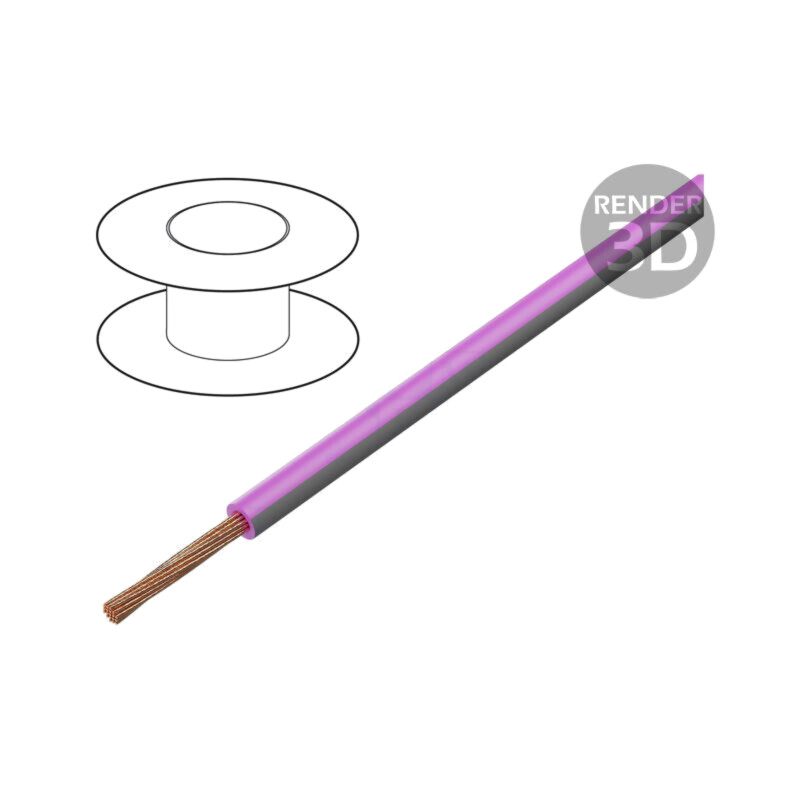 Cablu; H05V-K,LgY; litat; Cu; 0,35mm2; PVC; roz-gri; 300V,500V; 200m