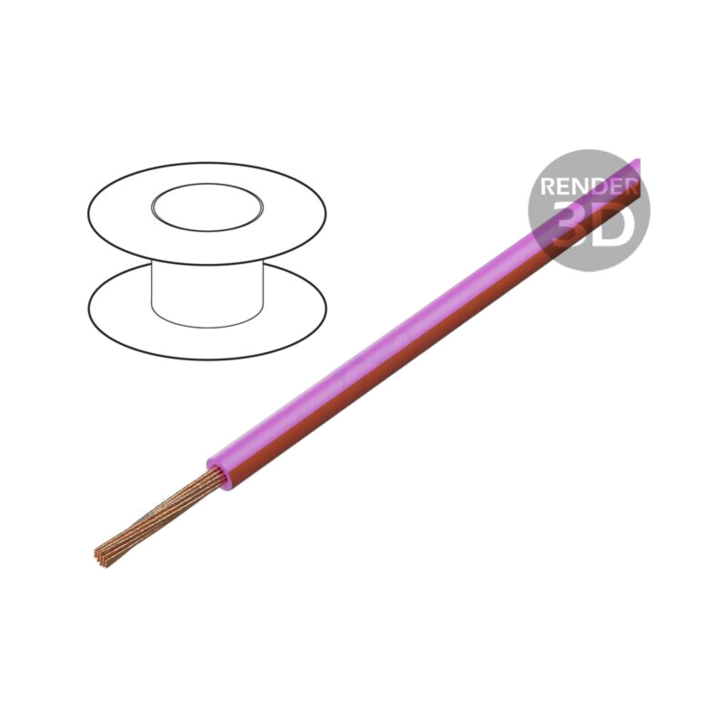 Cablu; H05V-K,LgY; litat; Cu; 0,35mm2; PVC; roz-roşu; 300V,500V Cablu; H05V-K,LgY; litat; Cu; 0,35mm2; PVC; roz-roşu; 300V,500V