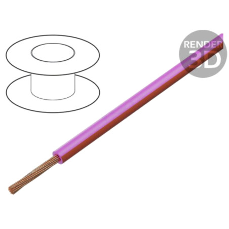 Cablu; H05V-K,LgY; litat; Cu; 0,35mm2; PVC; roz-roşu; 300V,500V