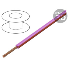 Cablu; H05V-K,LgY; litat; Cu; 0,35mm2; PVC; roz-roşu; 300V,500V