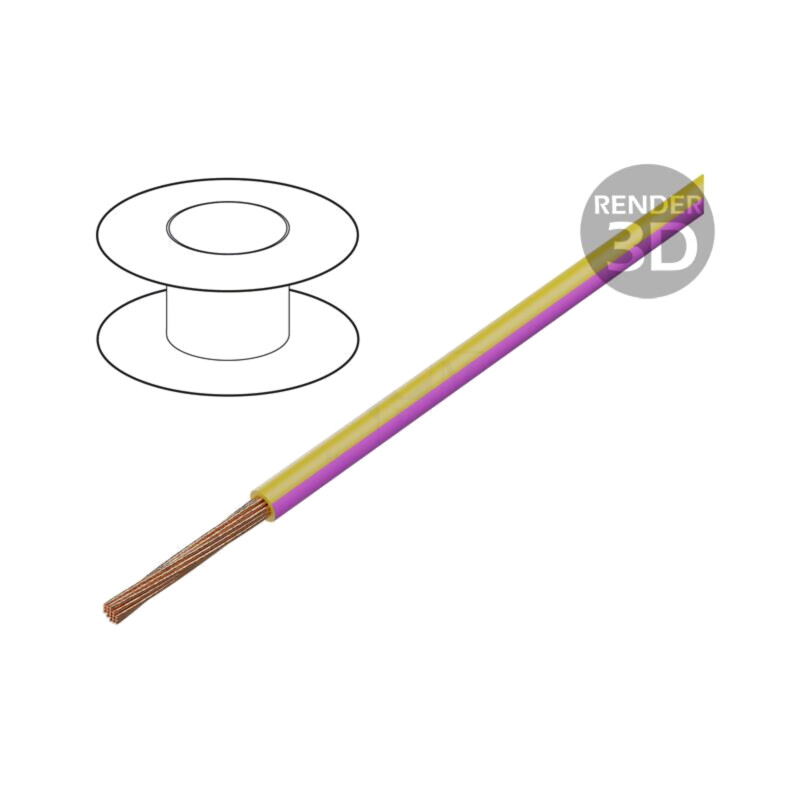 Cablu; H05V-K,LgY; litat; Cu; 0,35mm2; PVC; galben-roz; 300V,500V Cablu; H05V-K,LgY; litat; Cu; 0,35mm2; PVC; galben-roz; 300V,500V