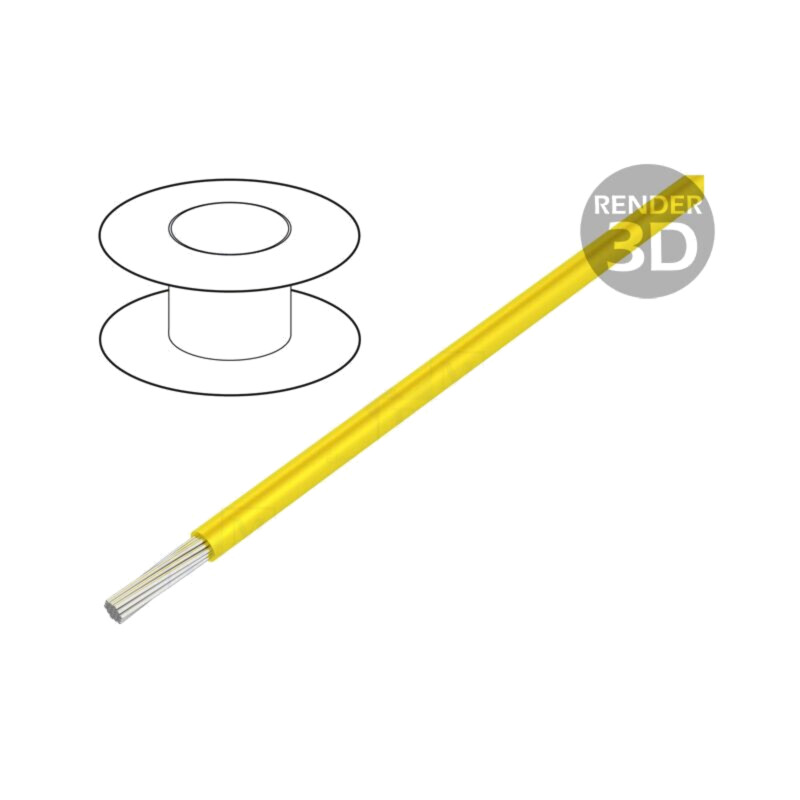 Cablu; ÖLFLEX® HEAT 180 SiF; 1x0,25mm2; litat; Cu; silicon; galben Cablu; ÖLFLEX® HEAT 180 SiF; 1x0,25mm2; litat; Cu; silicon; galben