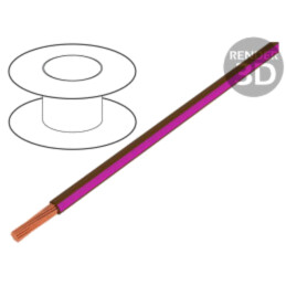 Cablu; H05V-K,LgY; litat; Cu; 0,35mm2; PVC; maro-roz; 300V,500V