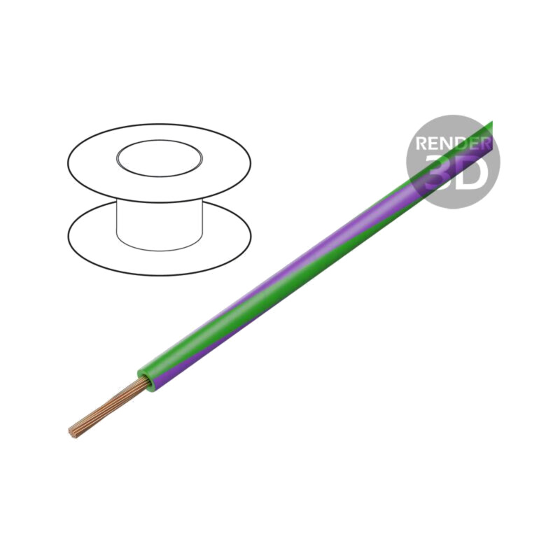 Cablu; H05V-K,LgY; litat; Cu; 0,35mm2; PVC; verde-violet; 300V,500V Cablu; H05V-K,LgY; litat; Cu; 0,35mm2; PVC; verde-violet; 300V,500V