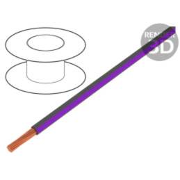Cablu; H05V-K,LgY; litat; Cu; 0,35mm2; PVC; gri-violet; 300V,500V