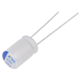 Condensator: polimeric; low ESR; 220uF; 25VDC; THT; ESR: 25mΩ; A755