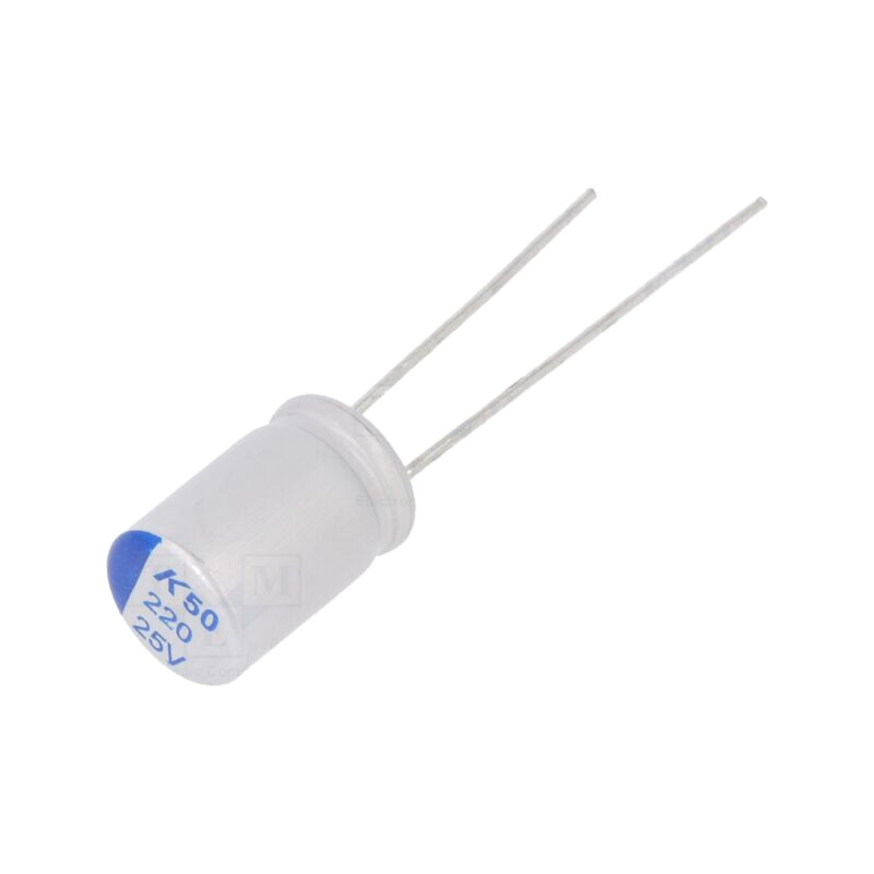 Condensator: polimeric; low ESR; 220uF; 25VDC; THT; ESR: 25mΩ; A755