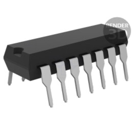 IC: digital; NAND; Ch: 4; IN: 2; THT; DIP14; 3÷18VDC; -55÷125°C; CD4000