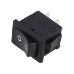 ROCKER; SPST; Poz: 2; OFF-ON; 6A/250VAC; neagră; fără; 20mΩ; UL94V-2