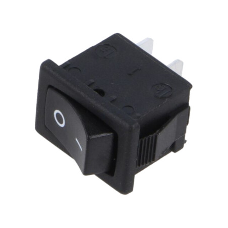 ROCKER; SPST; Poz: 2; OFF-ON; 6A/250VAC; neagră; fără; 20mΩ; UL94V-2