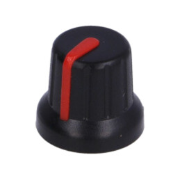 Buton rotativ; miniaturale,cu indicator; ABS; Øax: 6mm; Ø16x14mm