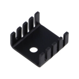 Radiator: extrudat; U; TO220; neagră; L: 19mm; W: 19mm; H: 9,52mm