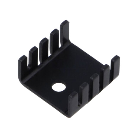 Radiator: extrudat; U; TO220; neagră; L: 19mm; W: 19mm; H: 9,52mm