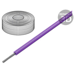Cablu; SiF; 1x0,75mm2; litat; Cu; LSZH,silicon; violet; -60÷180°C