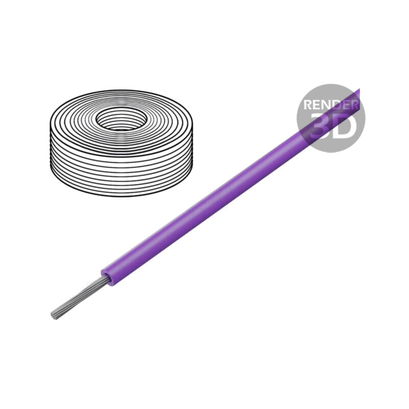 Cablu; SiF; 1x0,75mm2; litat; Cu; LSZH,silicon; violet; -60÷180°C Cablu; SiF; 1x0,75mm2; litat; Cu; LSZH,silicon; violet; -60÷180°C