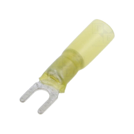 Vârf: furcă; M5; 4÷6mm2; crimpat; pe cablu; izolată; galbenă