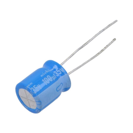 Condensator: electrolitic; THT; 100uF; 35VDC; Ø10x12,5mm; ±20%