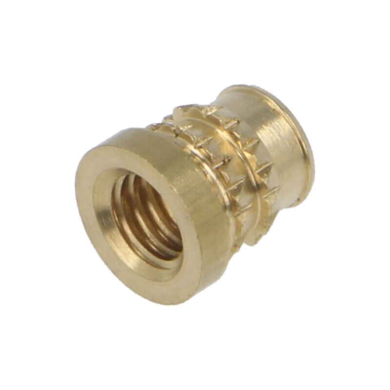 Adaos filetat; alamă; M5; BN 37901; Lung: 6,6mm; pt.plastic