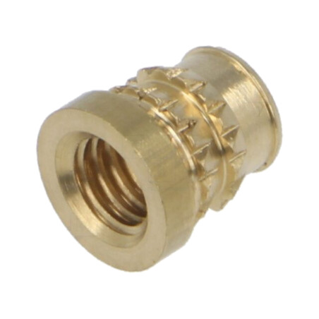 Adaos filetat; alamă; M5; BN 37901; Lung: 6,6mm; pt.plastic