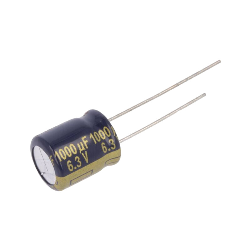 Condensator: electrolitic; low ESR; THT; 1000uF; 6,3VDC; ±20%; 90mΩ Condensator: electrolitic; low ESR; THT; 1000uF; 6,3VDC; ±20%; 90mΩ
