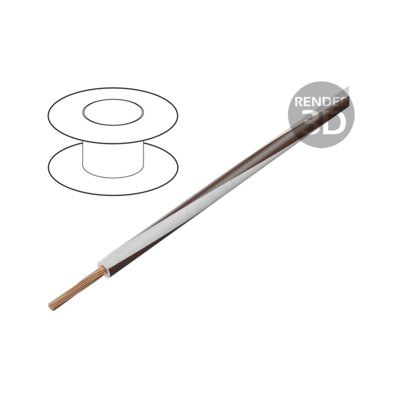 Cablu; FLRY-B; 1x0,5mm2; litat; Cu; PVC; alb-maro; 60V; 100m; Clasa: 5