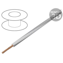 Cablu; FLRY-B; 1x0,5mm2; litat; Cu; PVC; alb-gri; 60V; 100m; Clasa: 5