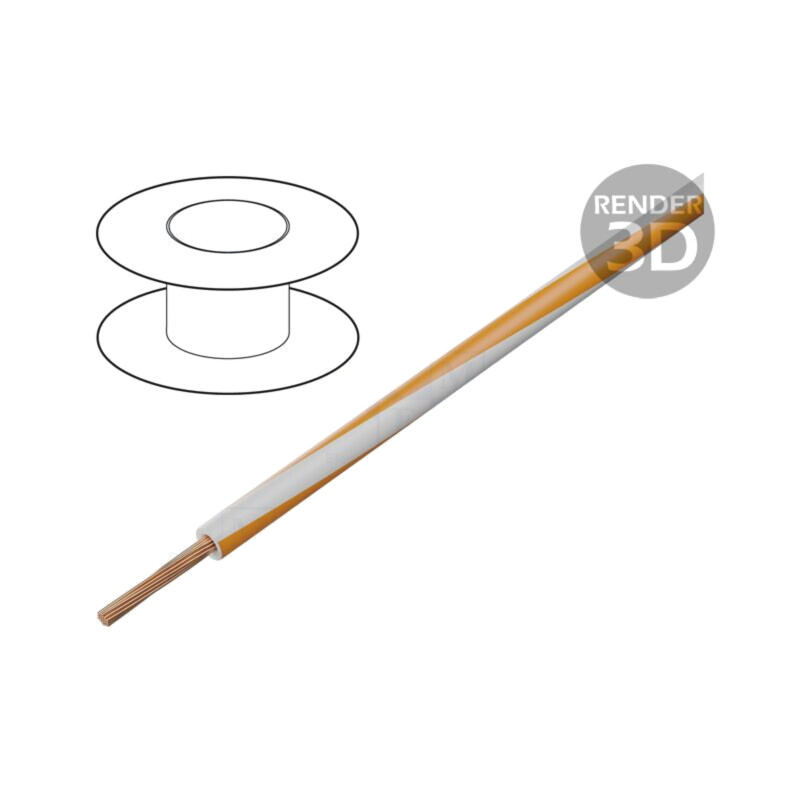 Cablu; FLRY-B; 1x0,5mm2; litat; Cu; PVC; alb-portocaliu; 60V; 100m Cablu; FLRY-B; 1x0,5mm2; litat; Cu; PVC; alb-portocaliu; 60V; 100m