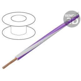 Cablu; FLRY-B; 1x0,5mm2; litat; Cu; PVC; alb-violet; 60V; 100m