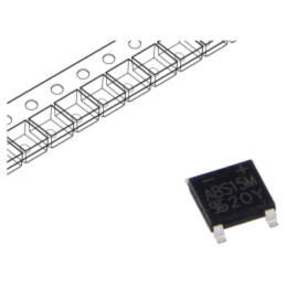 Punte redresoare: monofazat; Urmax: 1kV; If: 2A; Ifsm: 40A; ABS; SMT