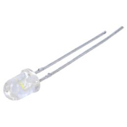 LED; alb rece; 5mm; 3000÷12000mcd; 55°; Parte frontală: convex