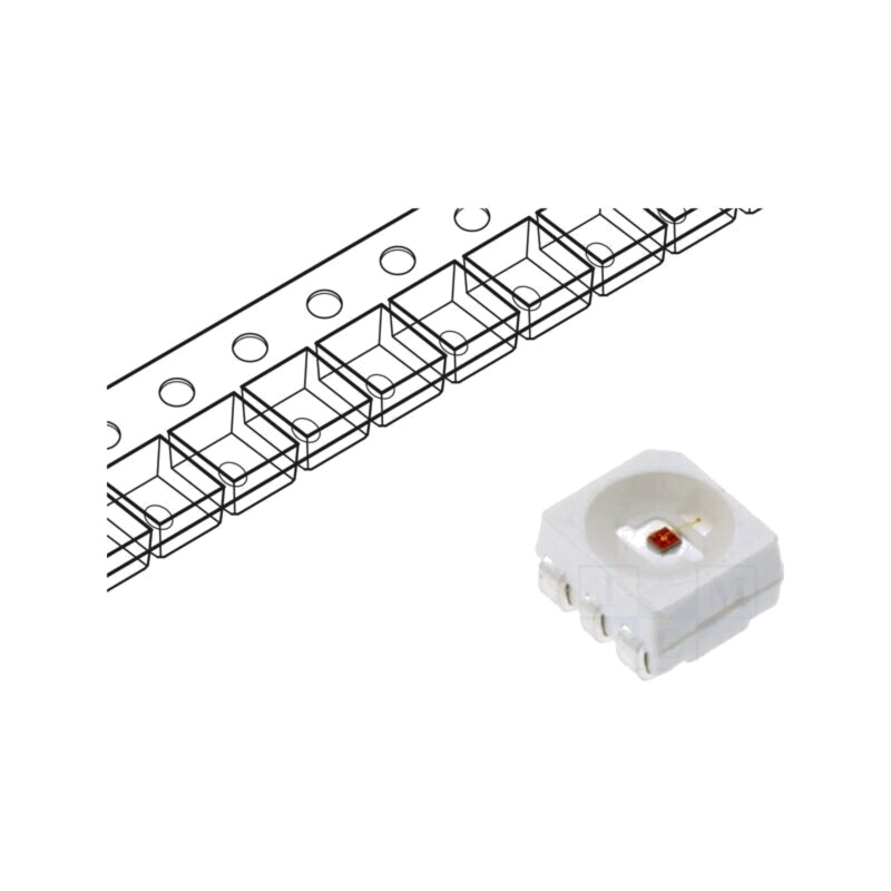 LED; roşie; SMD; PLCC6; 4000÷6000mcd; 1,6÷2,6VDC; 3,4x3,3x1,9mm LED; roşie; SMD; PLCC6; 4000÷6000mcd; 1,6÷2,6VDC; 3,4x3,3x1,9mm