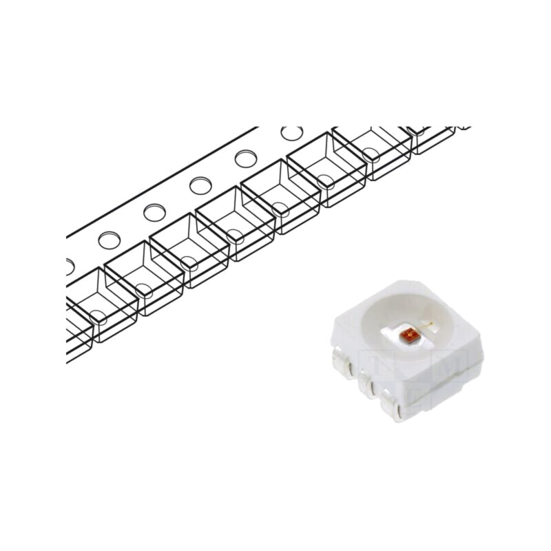 LED; galbenă; SMD; PLCC6; 3000÷4500mcd; 1,6÷2,6VDC; 3,4x3,3x1,9mm LED; galbenă; SMD; PLCC6; 3000÷4500mcd; 1,6÷2,6VDC; 3,4x3,3x1,9mm