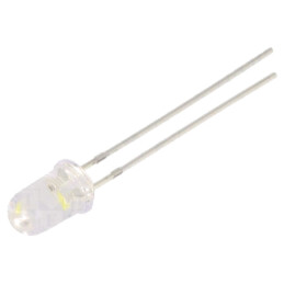 LED; albă; 5mm; 30000mcd; 15°; Parte frontală: convex; 3÷5VDC