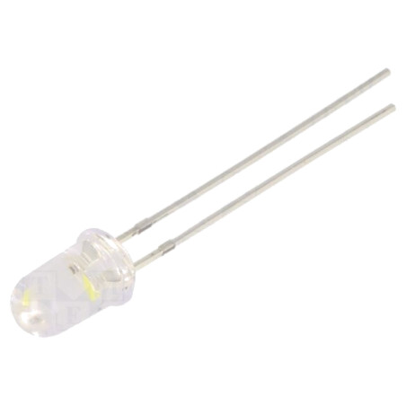 LED; albă; 5mm; 30000mcd; 15°; Parte frontală: convex; 3÷5VDC