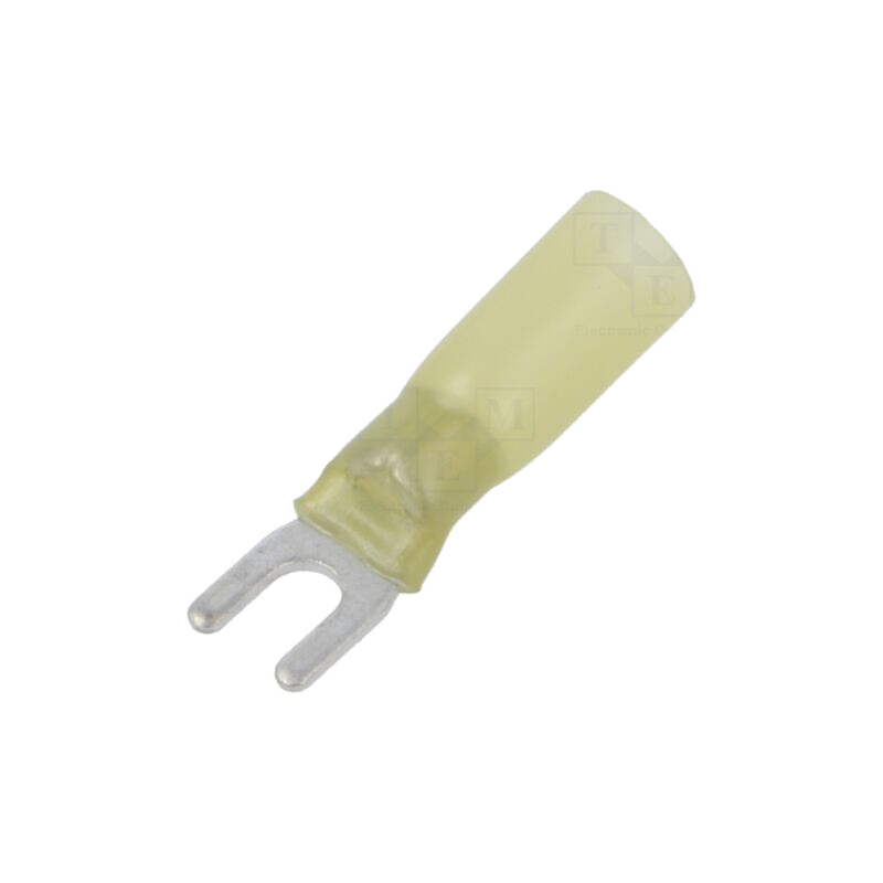 Vârf: furcă; M4; 4÷6mm2; crimpat; pe cablu; izolată; galbenă Vârf: furcă; M4; 4÷6mm2; crimpat; pe cablu; izolată; galbenă