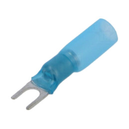 Vârf: furcă; M4; 1,5÷2,5mm2; crimpat; pe cablu; izolată; albastră