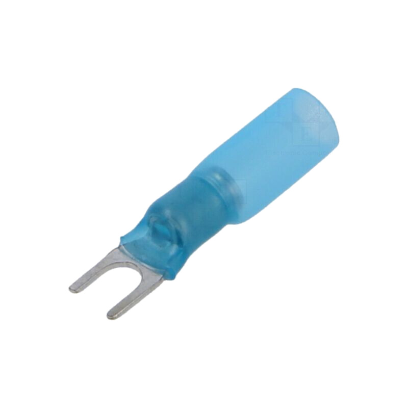 Vârf: furcă; M4; 1,5÷2,5mm2; crimpat; pe cablu; izolată; albastră