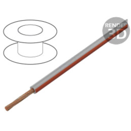 Cablu; FLRY-B; 1x0,35mm2; litat; Cu; PVC; roșu-gri; 60V; 100m