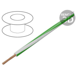 Cablu; FLRY-B; 1x0,35mm2; litat; Cu; PVC; alb-verde; 60V; 100m