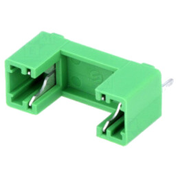 Clemă; THT; 5x20mm; -30÷85°C; 6,3A; termoplast; UL94V-0; verde; 5mΩ