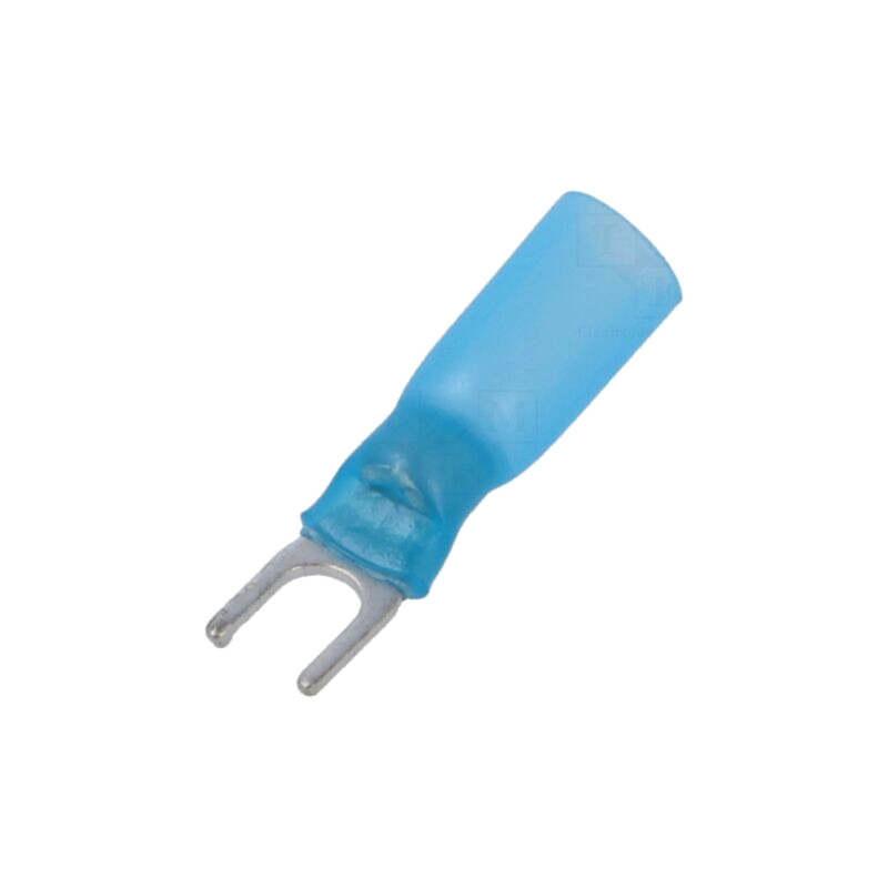 Vârf: furcă; M4; 1,5÷2,5mm2; crimpat; pe cablu; izolată; albastră