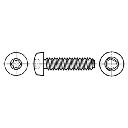 Şurub; pt.metal; 5x30; Cap: cap rotund; Torx®; TX25; oţel; zinc