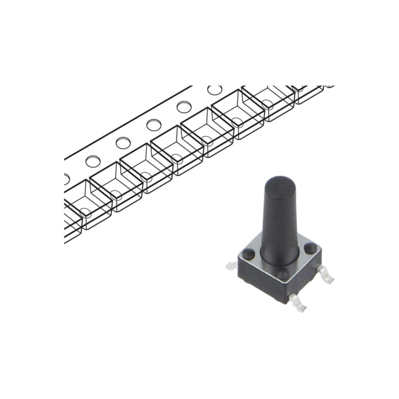 Microîntrerupător TACT; SPST; Poz: 2; 0,05A/12VDC; SMT; 1,57N; 15mm Microîntrerupător TACT; SPST; Poz: 2; 0,05A/12VDC; SMT; 1,57N; 15mm
