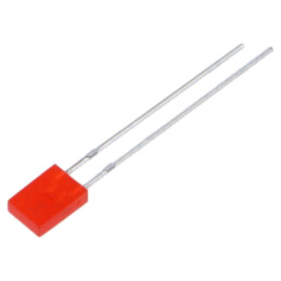 LED; roşie; 2x5mm; 0,5mcd; 120°; Parte frontală: plat; 20mA