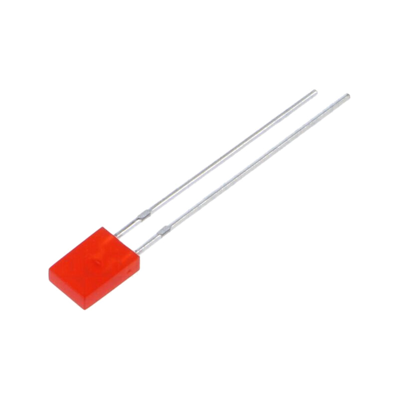 LED; roşie; 2x5mm; 0,5mcd; 120°; Parte frontală: plat; 20mA