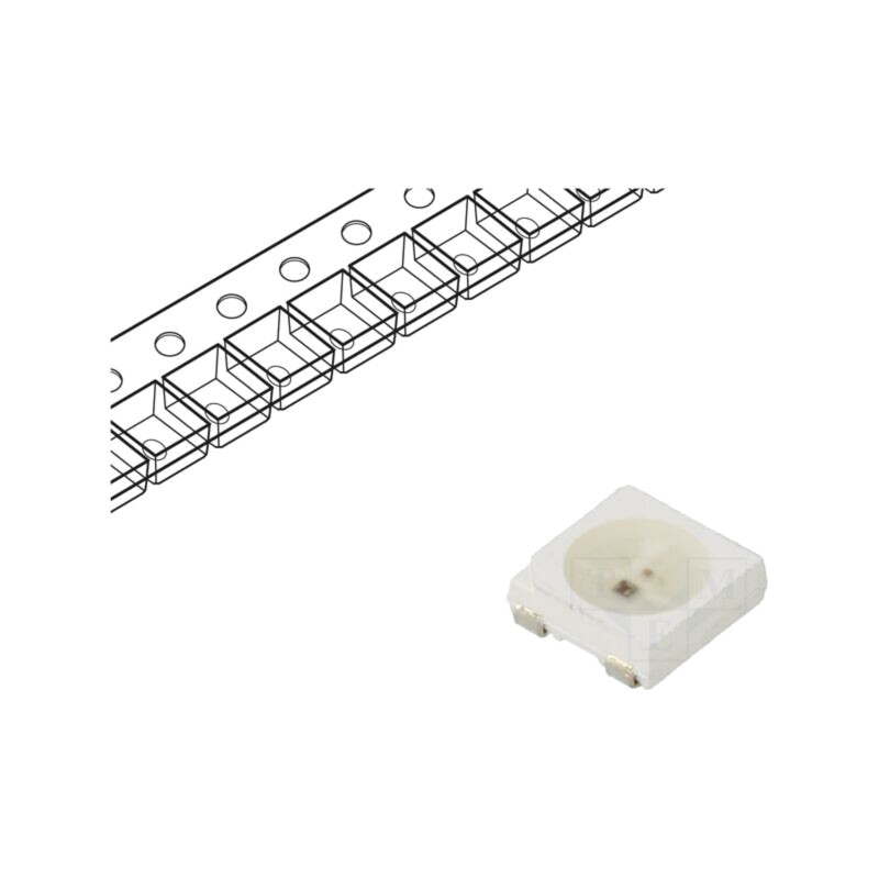 Programabilă LED; RGB; SMD; 5050; 3,7÷5,5VDC; 5x5x1,6mm; 120°; 12mA