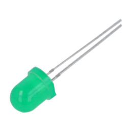 LED; verde; 8mm; 120÷250mcd; 45°; 1,7÷2,6VDC; Nr.term: 2; -40÷85°C
