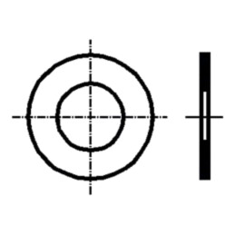 Şaibă; rotundă; M16; D22mm; h1mm; oţel; Acoperire: uns cu ulei