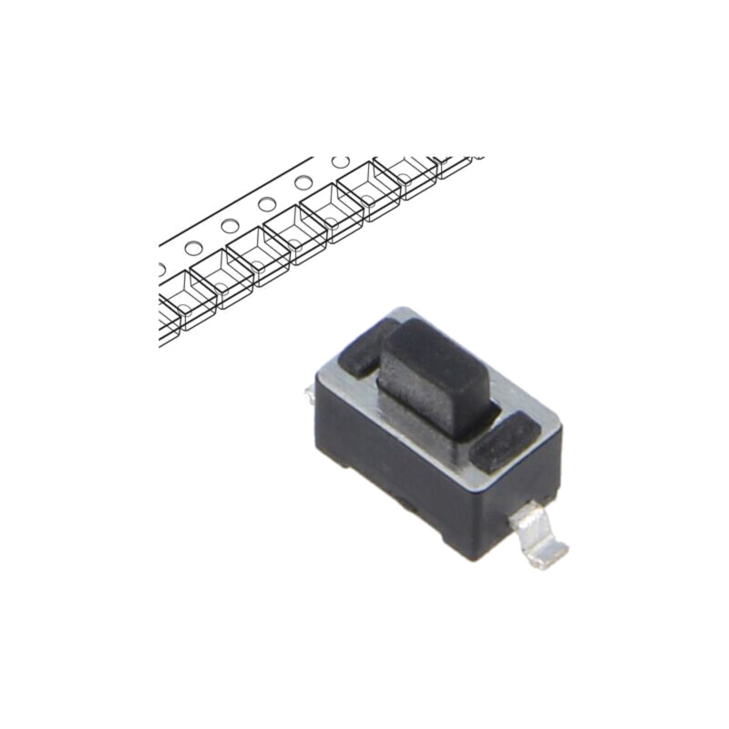 Microîntrerupător TACT; SPST; Poz: 2; 0,05A/12VDC; SMT; 2,45N Microîntrerupător TACT; SPST; Poz: 2; 0,05A/12VDC; SMT; 2,45N